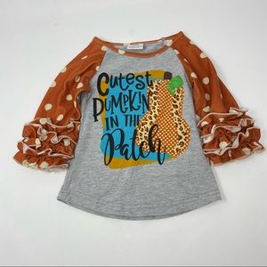 Cutest pumpkin in the patch boutique ruffle shirt